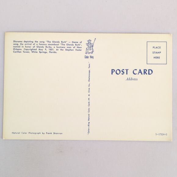 The Glendy Burk Stephen Foster Plantation Melody White Springs FL 1950s Postcard - Picture 2 of 2